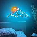 Ulalaza LED Decorative Lights USB Mountains Sunrise Sunset Led Neon Signs Home Decoration Wall Art Holiday Gift Brightness Adjustable 13.4''x6.7'' by CozyNest Decor
