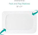 Pack and Play Sheets Fitted 2 Pack Waterproof Pack and Play Mattress Protector Pad Cover Quilted Compatible with Graco Pack n Play & Dream On Me & Pamo Babe, Playpen/Playard 39" x 27" White by TinyTreasures Baby Boutique