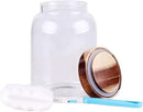 Glass Storage Jar, Food Storage Container/Canisters with Airtight Lid for Serving Tea, Coffee, Honey,.Spice, Perfect as a Cereal Dispenser (6.3 inch high) by CozyNest Decor