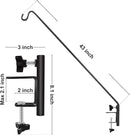 ERYTLLY Heavy Duty Deck Hook, Extensible and Adjustable Deck Hook with 2" Non Slip Horizontal Clamp for Hanging Bird Feeder, Plants, Suet Baskets,Wind Chimes,Lanterns and More by GreenHaven Gardens