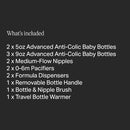 Tommee Tippee Advanced Anti-Colic Ready for Baby Bottle Set, 5oz and 9oz Self-Sterilizing Bottles, Slow and Medium Flow Nipples, 0-6 Month Pacifiers, Travel Bottle Warmer, Removable Bottle Handles by TinyTreasures Baby Boutique