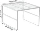 Kitchen Cabinet Storage Shelf Stackable Wire Spice Rack Organizer Heavy Duty Space Saver for Bathroom Bedroom Closet Laundry Room Office Countertop - White, Pack 1 by CozyNest Decor