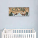 Personalized Wooden baby name sign for nursery, Woodland theme nursery, Animal for kids room decor, Custom name sign for boys, Door hanging gift/2 by TinyTreasures Baby Boutique