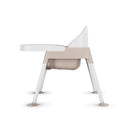 Foundations Secure Sitter 9" Feeding Chair, Stable “No Tip” Feet, 3-Point Adjustable Harness, Removable Tray, Easy to Clean, Smooth Plastic (White/Tan) by TinyTreasures Baby Boutique