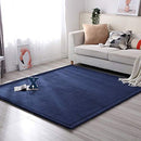 Loartee Coral Velvet Crawling Rug (6'8"x7'9", Dark Blue) for Toddler Children Play Area Rug Yoga Mat Exercise Pad by TinyTreasures Baby Boutique