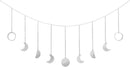 Mkono Moon Phase Wall Hanging Boho Aesthetic Room Decor Metal Moons Garland Hanging Art Bohemian Home Decoration for Girls Room Nursery Bedroom Livingroom Dorm, Ideal, Silver, 50" by CozyNest Decor