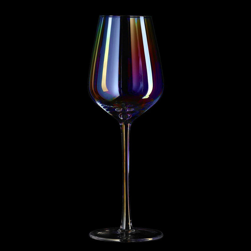 Iridescent Luster Large Radiance Wine Glasses - White Pearl Whimsy and Nostalgia Large Red Wine or White Wine Glass In An Elegant Gift Box