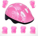 Totority Kids Helmet Knee Elbow Pads: 7pcs Children Skating Helmet Skateboard Knee Gear Wrist Cuff Elbow Protectors Pink by TinyTreasures Baby Boutique
