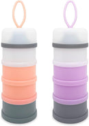 Baby Formula Dispenser, Formula Container, Portable Milk Powder Dispenser Container, Baby Feeding Travel Storage Container, Non-Spill Stackable Baby Snack Storage Container, BPA Free, 2 Packs by TinyTreasures Baby Boutique