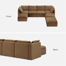 mopio Oversized Modular Sectional Sofa with Fully Removable Covers and Storage, Convertible U & L Shaped Sectionals, Modern Cloud Couch with Ottoman Chaise (Hazelnut Velvet, 7 Seats, U) by CozyNest Decor