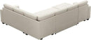 Belffin Modular Sectional Sleeper Sofa with Pull Out Bed U Shaped Sectional Sofa Couch with Storage Ottoman Velvet Covertible 7-Seater Sofa for Living Room Beige by CozyNest Decor