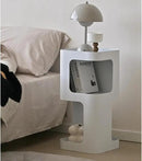 Modern Side Table,Small end Table for Small Spaces,Metal nightstand with Storage Shelf,Space-Saving Bedside Table Accent Table Drink Tables for Living Room,Bedroom.No Assembly Required by CozyNest Decor