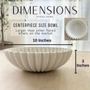 OAKOA Concrete Decorative Bowl - White Large Decorative Bowls for Home Decor - Coffee Table Bowl Decor - Scalloped Ruffle Centerpiece Bowl by CozyNest Decor
