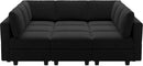 Belffin Modular Sectional Sofa with Ottomans Velvet Reversible Sleeper Chaise Bed Storage Seat Black by CozyNest Decor