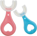 2 Pcs U-Shaped Kids Toothbrush, Premium Soft Manual Training Toothbrush for Kids 2-6 Years Old. (Blue+Pink) by TinyTreasures Baby Boutique