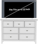 BLANKSPACE White 7 Drawer Dresser, Modern Dresser for Bedroom, Wood Drawer Organizer with Metal Knobs, Large Capacity Wood Cabinet for Bedroom by CozyNest Decor