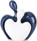 XMGZQ Blue and White Ceramic Couple Figurines Home Decor Accent,Wedding Engagement Romantic Gift for Husband Wife,Large Male and Female Love Statue Valentine's Day Birthday,Abstract Hugging Couple by CozyNest Decor