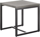 Patio Tables Outdoor Coffee Table - Steel Side Tables End Table for Proch Deck Balcony Garden Squre Grey Tabletop by GreenHaven Gardens