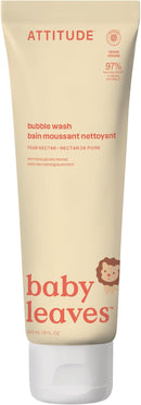 ATTITUDE Bubble Body Wash for Baby, EWG Verified, Dermatologically Tested, Plant and Mineral-Based, Vegan, Pear Nectar, 8 Fl Oz by TinyTreasures Baby Boutique