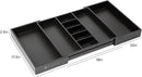 Adjustable Kitchen Drawer Organizer for Utensils and Junk, Food-Safe Contract Grade with 100% Sustainable Wood, Expandable from 19 to 33 Inches Wide - Black Bamboo by CozyNest Decor