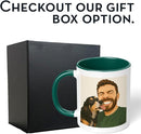 Personalized Coffee Mug, Custom Drawing Portrait Gift, Funny Customized Coffee Gift for Men & Women, Custom Mugs with Pictures, Green 11oz Father's Day Mug by TinyTreasures Baby Boutique