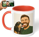 Personalized Coffee Mug, Custom Drawing Portrait Gift, Funny Customized Coffee Gift for Men & Women, Custom Mugs with Pictures, Orange 11oz Customized Ceramic Tea Cup by TinyTreasures Baby Boutique
