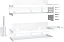 PUSDON Metal Wall Hanging Basket 2 Packs DIY Suitable for Multiple Scenes - Middle White Guardrail Suit by CozyNest Decor