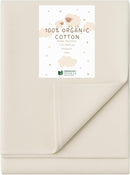 Organic Cotton Crib Mattress Protector - Water Resistant Flat Sheet Liner Pad, Skin Friendly, Chemical-Free Pure Cotton [GOTS-Certified] - Made in USA (Mini Crib (38"x24")) by TinyTreasures Baby Boutique