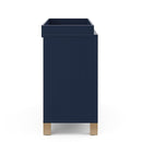 Storkcraft California 3-Drawer Chest with Removable Changing Topper (Midnight Blue with Driftwood) – GREENGUARD Gold Certified, Interlocking Drawer System, Pre-Installed Tracks, Easy Assembly by TinyTreasures Baby Boutique