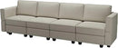 Belffin Modular Sofa Couch with Storage Seats Sectional Sofa Velvet Sofas for Living Room Grey by CozyNest Decor
