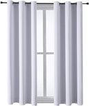 ChrisDowa Grommet Room Darkening Curtains for Bedroom and Living Room - 2 Panels Set Thermal Insulated Blackout Curtains (Greyish White, 42W x 63L) by CozyNest Decor