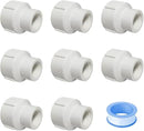 8PCS 1/2 to 1 Inch Female to Female PVC Pipe Pressure Fittings 1/2" to 1" Double Female Thread Coupling Pipe Adapter Connectors for Sprinkler, Drip Irrigation System by GreenHaven Gardens