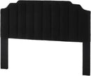 24KF Black Teddy Fabric Tufted King Upholstered Headboard, Modern Vertical Channel Design California King Headboard with Stepped Silhouette Top Edge,6026-K-Teddy Black by CozyNest Decor