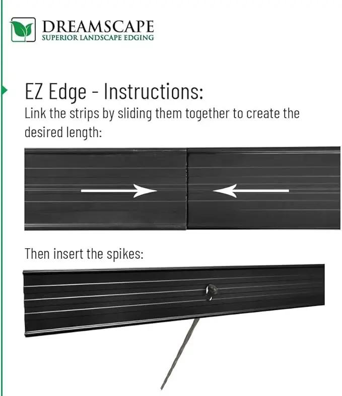 Dreamscape E-Z Edge Aluminum Landscape Edging - 8 Strips, 6ft Each (48ft Total), Black - Professional Quality Landscaping Border, Metal Divider for Lawn, Garden, Flowerbed…, photo 6 of 7