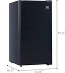RCA RFR321-B-Black-COM RFR321 Single Mini Refrigerator-Freezer Compartment-Adjustable Thermostat Control-Reversible Doors-Ideal for Dorm, Office, RV, Garage, Apartment-Black Cubic Feet, 3.2 CU.FT by CozyNest Decor