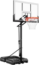 Mayfire Kids Basketball Hoop Adjustable Height 4-8.5 FT, Portable Basketball Goal System with 33'' Shatterproof Backboard for Kids Youth Teens in Driveway, Backyard, Outdoor Play by TinyTreasures Baby Boutique