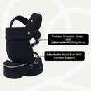 Ergonomic Baby Carrier for Newborns to Toddlers (7-35 lbs) with Adjustable Straps and Belt Bag – Comfortable, Versatile, and Stylish Babywearing Solution by TinyTreasures Baby Boutique