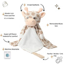 Love By Emi Baby Music Lovey Beige & White Giraffe, Baby Sleep Soother for Crib & Cuddle Bedtime, White Noise with Heartbeat & Lullaby, Plush Sound Toy, Stuffed Animal for Newborns, Infants & Toddlers by TinyTreasures Baby Boutique