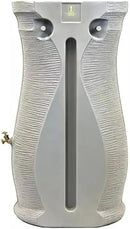 Stylish Impressions Capri Rain Saver, 50 Gallon, Sturdy Rain Barrel with Planter, Ribbed Design, Gray, with Dual Brass Spigots. by GreenHaven Gardens