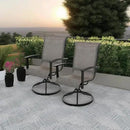 Grand Patio Outdoor Swivel Dining Chairs Set of 2, 360 Degree Mesh Sling Rocker Sets for Deck, Garden Backyard, Mixed Coffee by GreenHaven Gardens