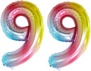 GOER Rainbow Foil Balloons Number 9,Huge Number Balloons for 9th Birthday Party Supplies Anniversary Decorations (3 pcs,42 inch,32 inch,16inch) by TinyTreasures Baby Boutique