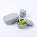 BLUE GINKGO Nesting Silicone Containers - Set of 3 Hard-Shell Silicone Food Storage Containers | BPA Free, Airtight, Dishwasher and Freezer Safe (6.7oz, 10oz, 20oz) - Grey by TinyTreasures Baby Boutique