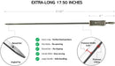 Stainless Steel Skewers | 17.5" Long for Grilling with Slider | Set of 8 | Kabob BBQ Skewers |Kebab | Reusable | Dishwasher Safe | by GreenHaven Gardens