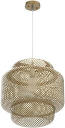 Bamboo Pendant Light - Boho Basket Chandelier Handmade Woven Pendant Light, Natural Wicker Rattan Hanging Chandelier for Kitchen Island Dining Room Living Room Porch by GreenHaven Gardens