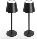 Maksone 2 Pack LED Cordless Table Lamp, 6600mWh Rechargeable Battery Desk Lamp, 3000K Stepless Dimming Night Light, IP54 Waterproof Metal Outdoor Portable Lamp for Restaurant, Patio (Black) by CozyNest Decor