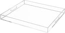 Clear Rectangular 18x20 Inches Acrylic Ottoman Tray Decorative Serving Tray with Cutout Handles Organizer Tray on Coffee Table Countertop Big Breakfast Bed Tray Living Room Appetizer Serving Food by CozyNest Decor