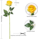 Yellow Fake Roses Artificial Flowers - 10 Pcs Fake Artificial Roses Silk Flowers with Stems for Home Wedding Hotel Office Centerpiece Decor by CozyNest Decor