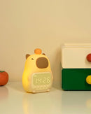 Capybara Alarm Clock with Night Light for Kids, Cute Toddler Alarm Clocks for Bedrooms Ok to Wake Clocks for Girls and Boys, Rechargeable Silicone Animal Tabletop Lamp for Kid by TinyTreasures Baby Boutique