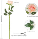 Pink Fake Roses Artificial Flowers - 10 Pcs Fake Artificial Roses Silk Flowers with Stems for Home Wedding Hotel Office Centerpiece Decor（Champagne Pink） by CozyNest Decor