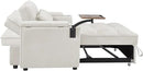 65''Convertible Sleeper Sofa Bed,3-in-1 Pull Out Couch Bed with 360 Degree rotatable Side Table and USB Ports for Living Room,RV (07beige) by CozyNest Decor